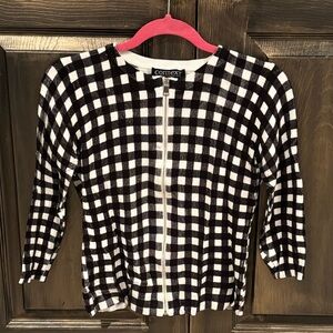 Black and White Checkered Cardigan